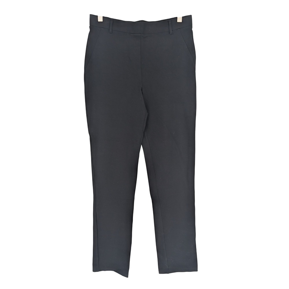 Quince Ultra Stretch Ponte Straight Leg Pants Women M Black High Rise Minimalist